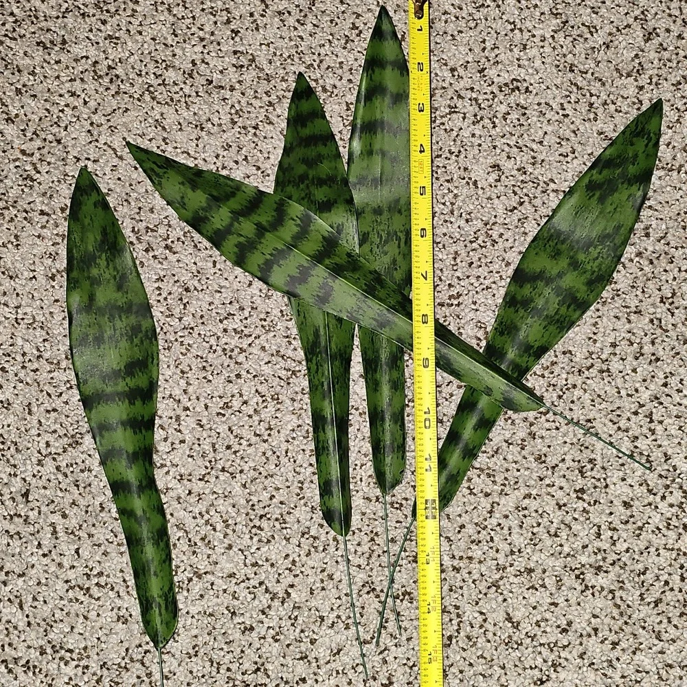 Set Of Faux Green Snake Plant Leaves - Picture 2 of 2